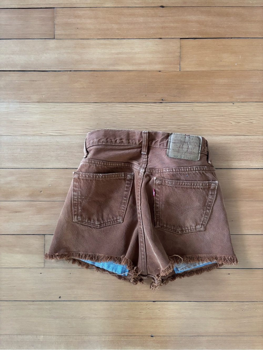 Vintage Levi’s 501 cut off shorts rust brown B Sides patchwork vintage Levi’s